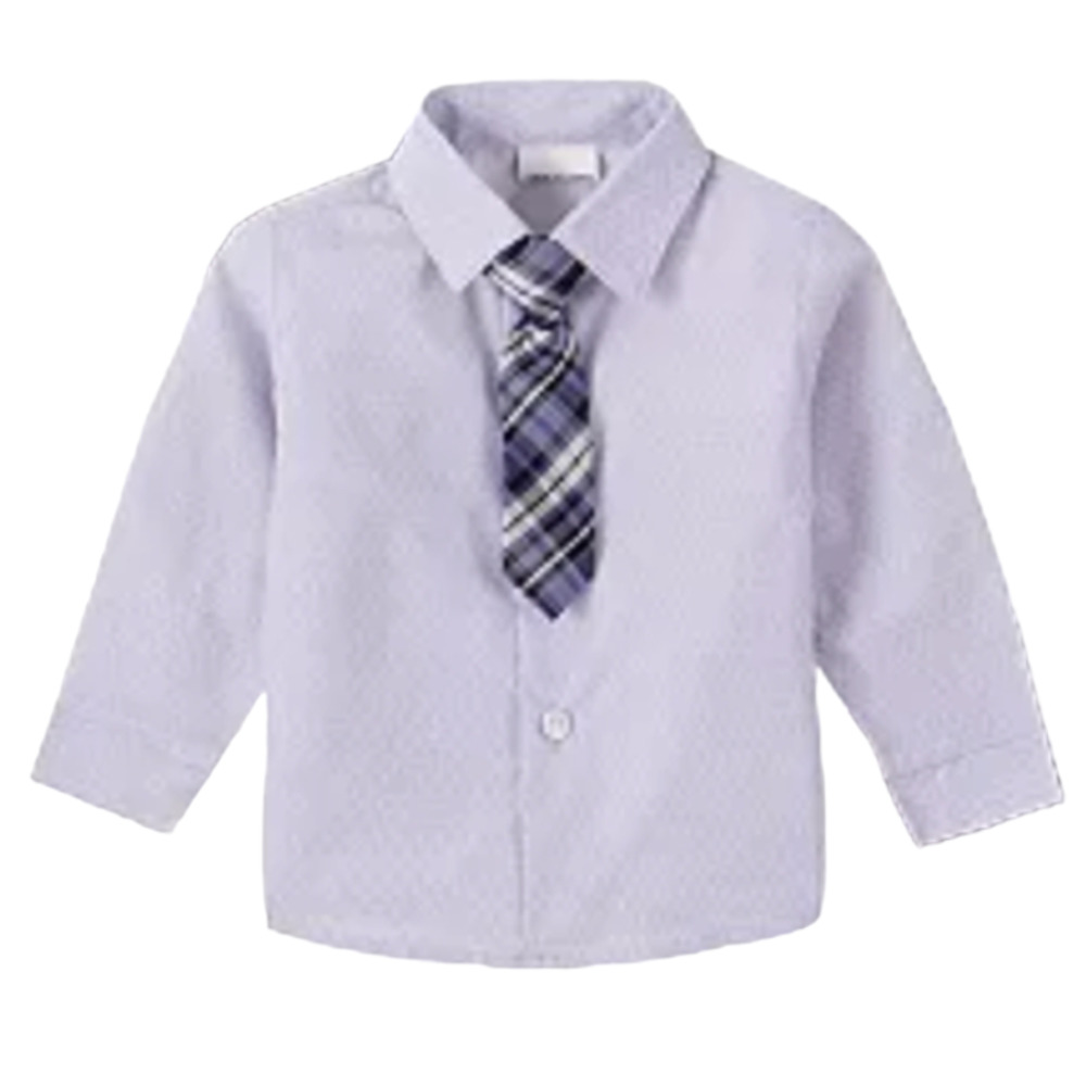 Van Heusen Boys 2-Piece Violet Pastel Purple Shirt an Plaid Tie Set Size 7